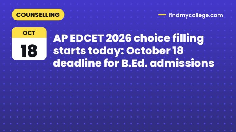 AP EDCET 2026 choice filling starts today: October 18 deadline for B.Ed. admissions