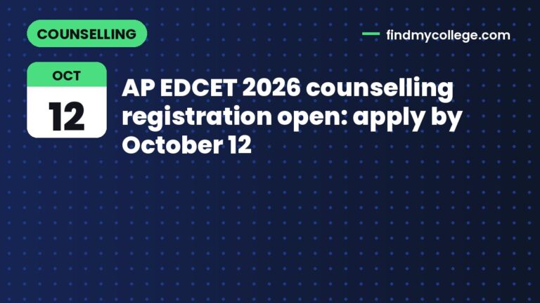 AP EDCET 2026 counselling registration open: apply by October 12
