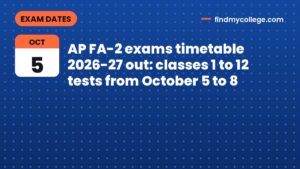 AP FA-2 exams timetable 2026-27 out: classes 1 to 12 tests from October 5 to 8