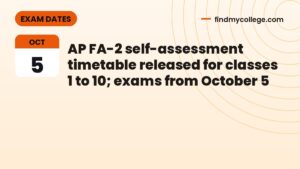 AP FA-2 self-assessment timetable released for classes 1 to 10; exams from October 5