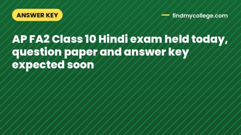 AP FA2 Class 10 Hindi exam held today, question paper and answer key expected soon
