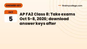 AP FA2 Class 8: Take exams Oct 5-8, 2026; download answer keys after