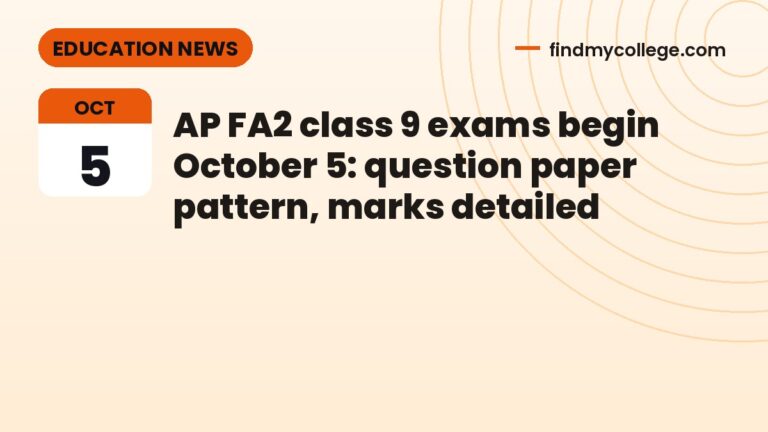 AP FA2 class 9 exams begin October 5: question paper pattern, marks detailed