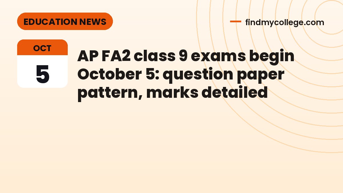 AP FA2 class 9 exams begin October 5: question paper pattern, marks detailed