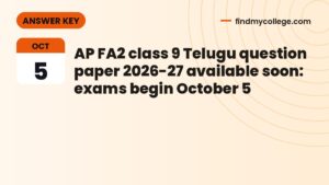 AP FA2 class 9 Telugu question paper 2026-27 available soon: exams begin October 5