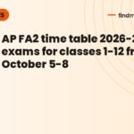 AP FA2 time table 2026-27 out: exams for classes 1-12 from October 5-8