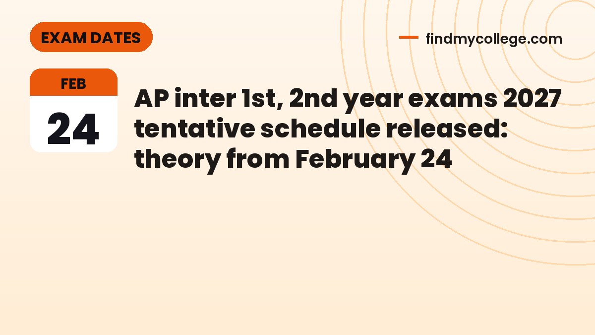 AP inter 1st, 2nd year exams 2027 tentative schedule released: theory from February 24