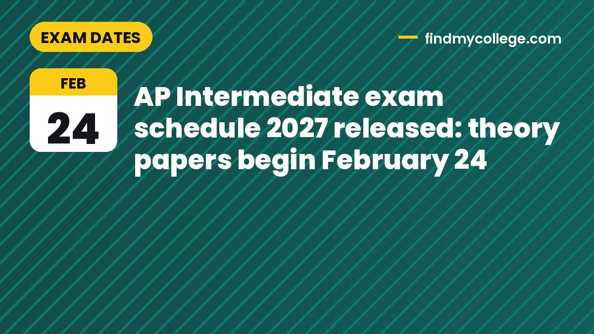 AP Intermediate exam schedule 2027 released: theory papers begin February 24
