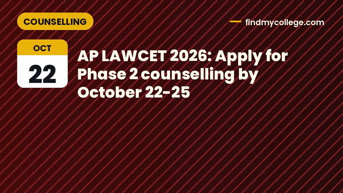 AP LAWCET 2026: Apply for Phase 2 counselling by October 22-25