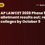 AP LAWCET 2026 Phase 1 seat allotment results out; report to colleges by October 9