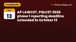 AP LAWCET, PGLCET 2026 phase 1 reporting deadline extended to October 13