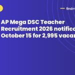 AP Mega DSC Teacher Recruitment 2026 notification on October 15 for 2,995 vacancies