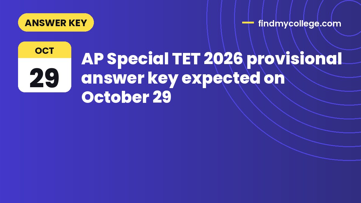 AP Special TET 2026 provisional answer key expected on October 29