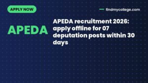APEDA recruitment 2026: apply offline for 07 deputation posts within 30 days