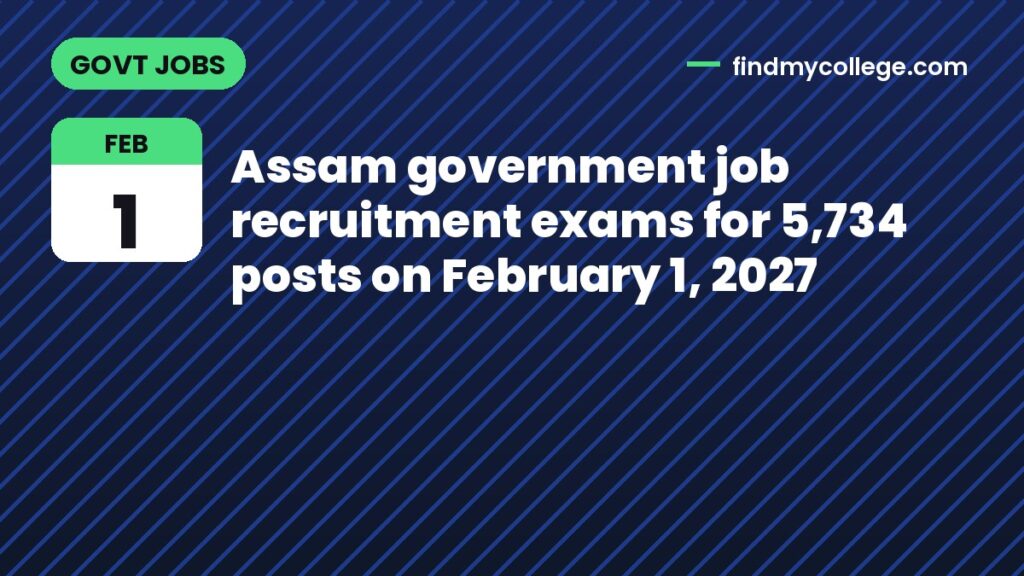 Assam government job recruitment exams for 5,734 posts on February 1, 2027