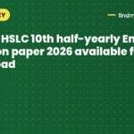 Assam HSLC 10th half-yearly English question paper 2026 available for download