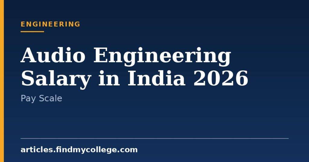 Audio Engineering Salary in India 2026: Pay Scale and Roles