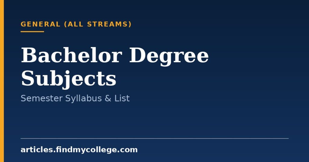 Bachelor Degree Subjects & Syllabus: Semester Wise Course List