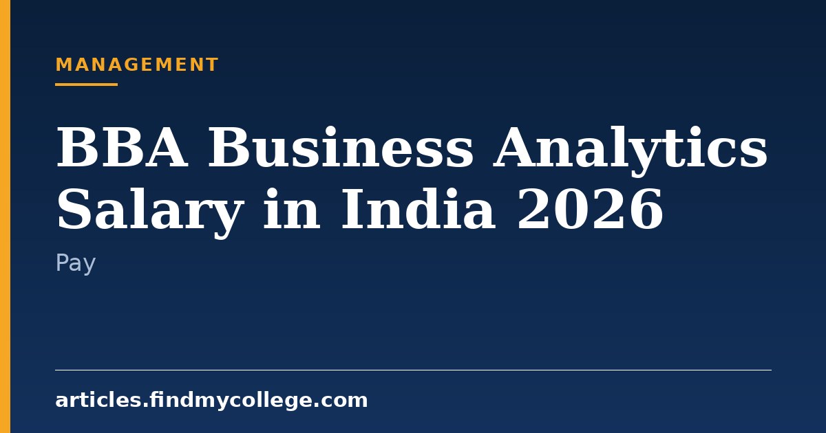 BBA Business Analytics Salary in India 2026: Starting Pay