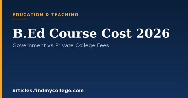B.Ed Course Cost 2026: Fee Structure for Govt and Private Colleges