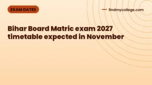 Bihar Board Matric exam 2027 timetable expected in November