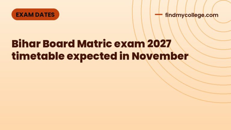 Bihar Board Matric exam 2027 timetable expected in November