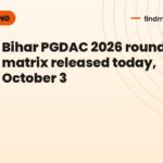 Bihar PGDAC 2026 round 3 seat matrix released today, October 3