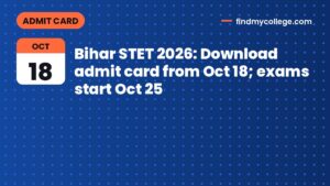 Bihar STET 2026: Download admit card from Oct 18; exams start Oct 25
