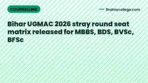 Bihar UGMAC 2026 stray round seat matrix released for MBBS, BDS, BVSc, BFSc