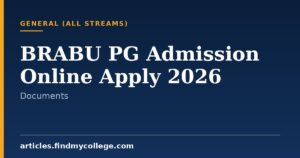 BRABU PG Admission Online Apply 2026: Registration and Dates