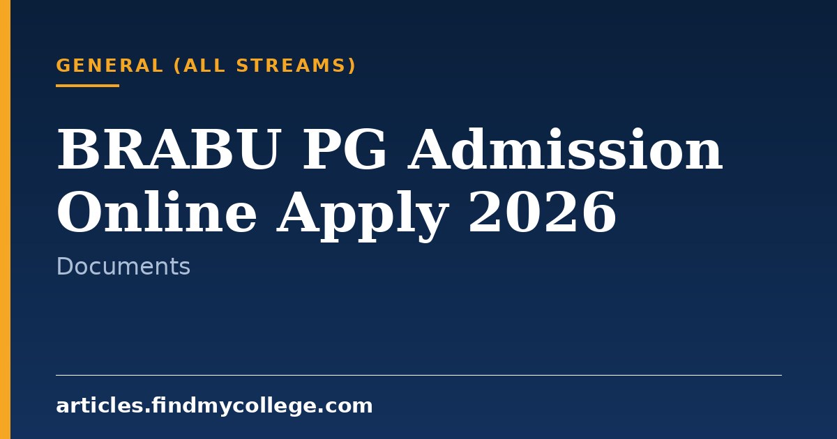 BRABU PG Admission Online Apply 2026: Registration and Dates
