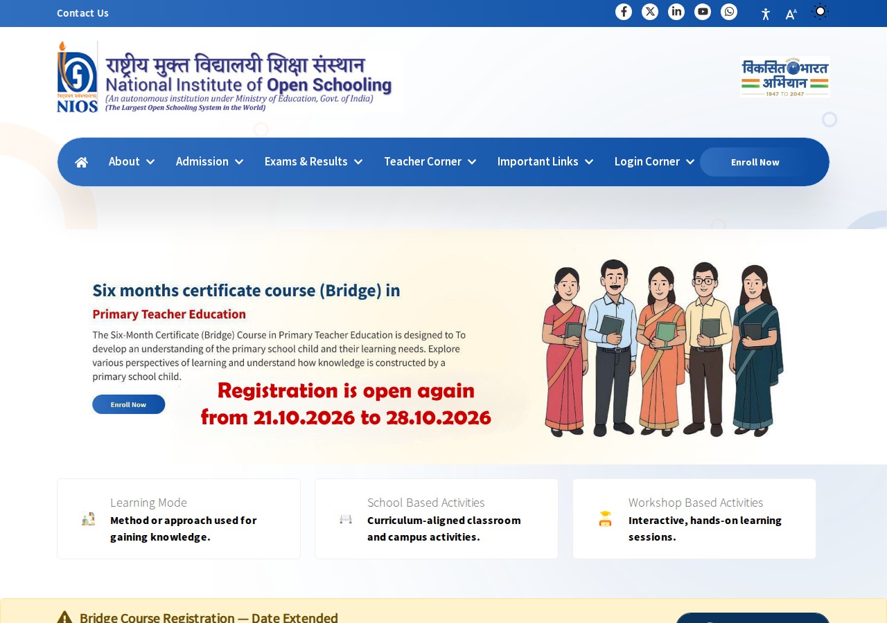 bridge.nios.ac.in homepage