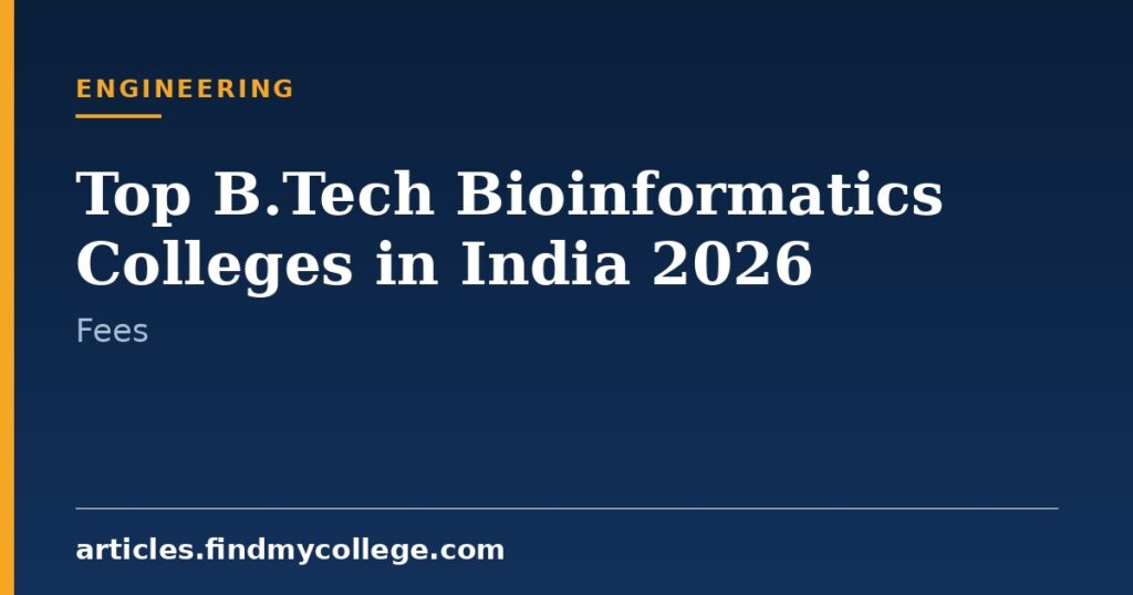 Top B.Tech Bioinformatics Colleges in India 2026: Fees & Admission