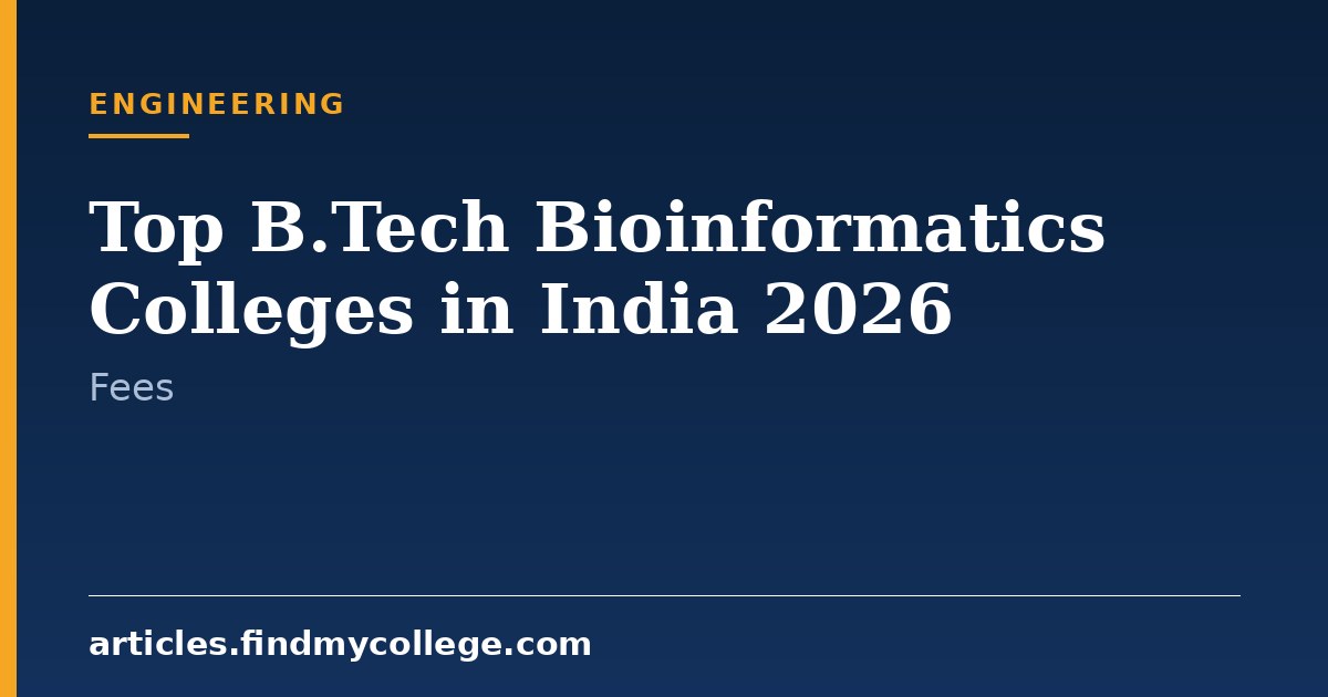 Top B.Tech Bioinformatics Colleges in India 2026: Fees & Admission