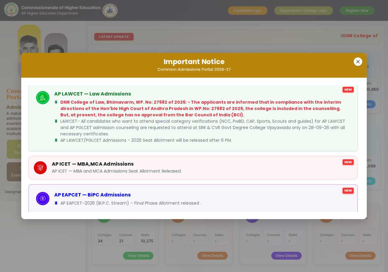 cap.apcfss.in homepage