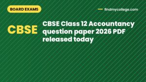 CBSE Class 12 Accountancy question paper 2026 PDF released today