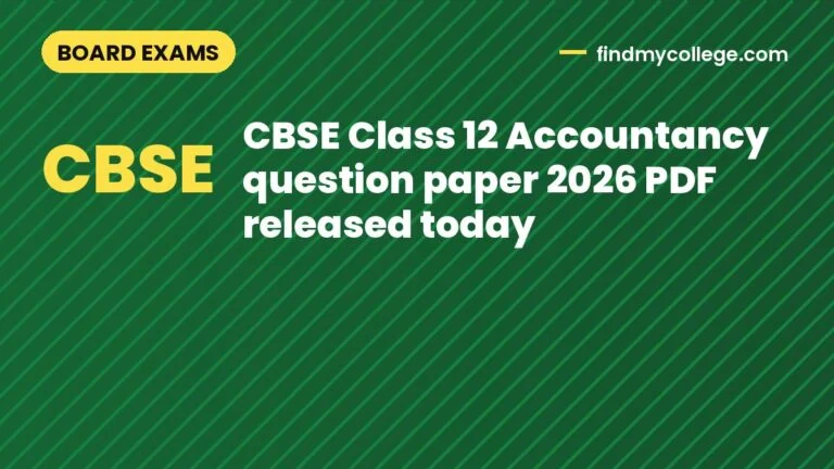 CBSE Class 12 Accountancy question paper 2026 PDF released today