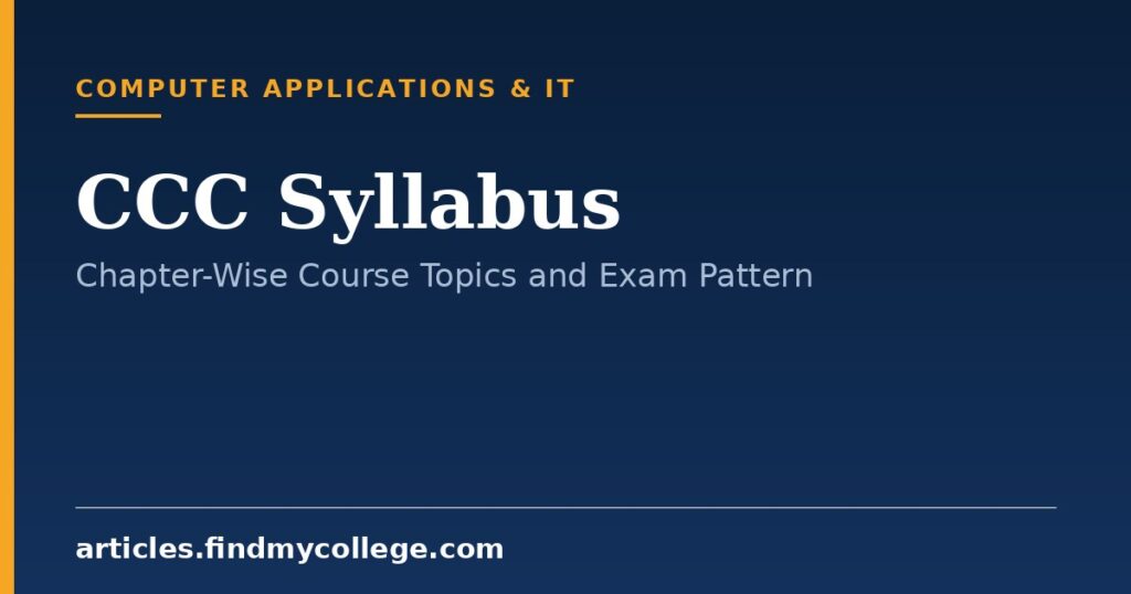 CCC Syllabus: Chapter-Wise Course Topics and Exam Pattern