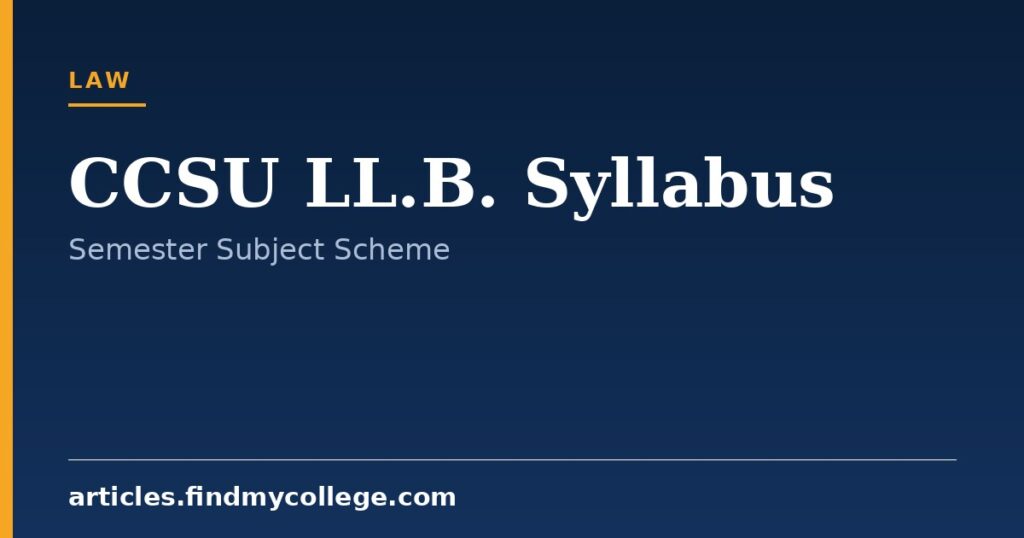 CCSU LL.B. Syllabus: Semester Subject Scheme and Course Outline