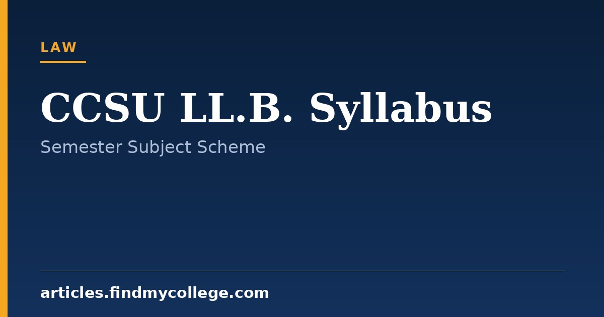 CCSU LL.B. Syllabus: Semester Subject Scheme and Course Outline