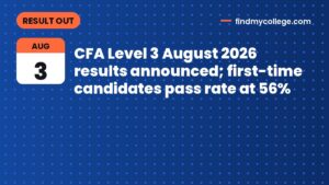 CFA Level 3 August 2026 results announced; first-time candidates pass rate at 56%