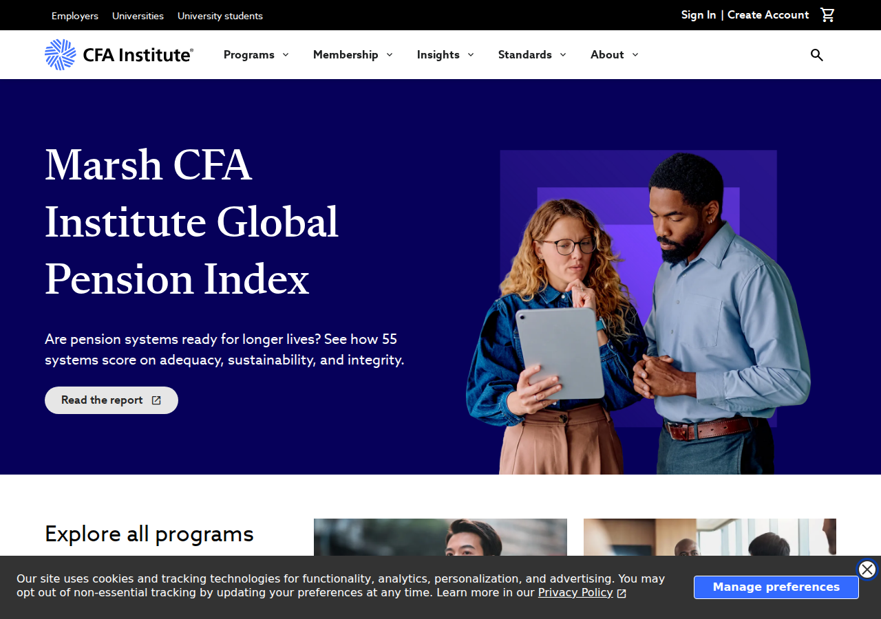 cfainstitute.org homepage