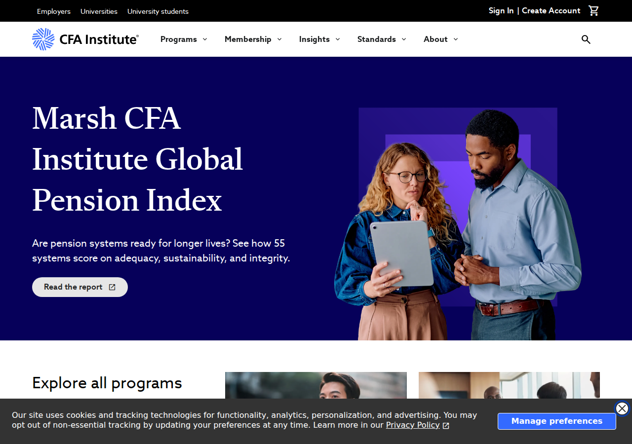 cfainstitute.org homepage