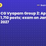 CG Vyapam Group 2: Apply for 1,710 posts; exam on Jan 10, 2027