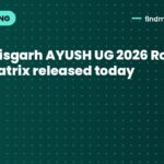 Chhattisgarh AYUSH UG 2026 Round 2 seat matrix released today