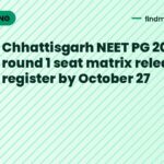 Chhattisgarh NEET PG 2026 round 1 seat matrix released; register by October 27