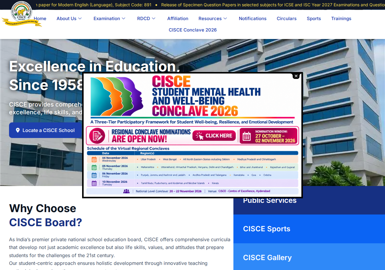 cisce.org homepage