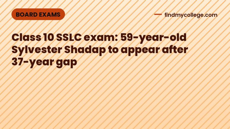Class 10 SSLC exam: 59-year-old Sylvester Shadap to appear after 37-year gap