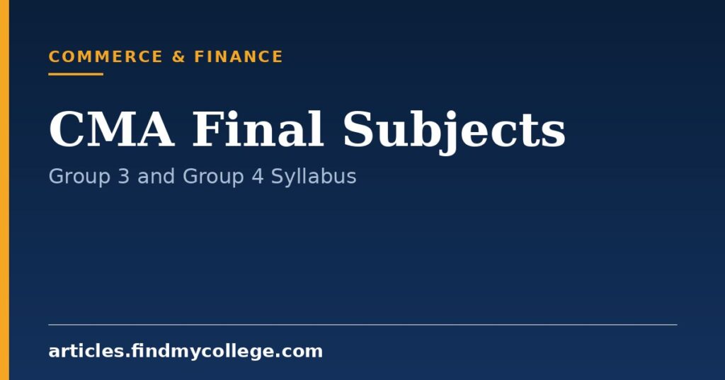 CMA Final Subjects: Paper-wise Syllabus and Exam Pattern