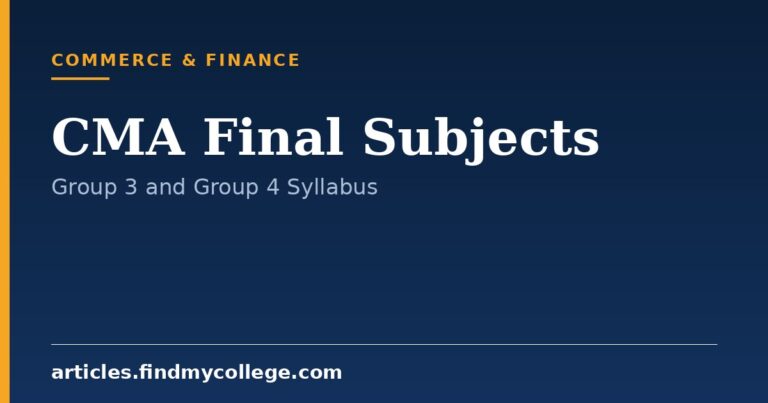 CMA Final Subjects: Paper-wise Syllabus and Exam Pattern